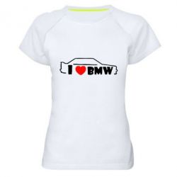 Женская футболка для спорта I love BMW - PrintSalon