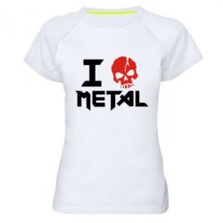 Женская футболка для спорта I love metal - PrintSalon