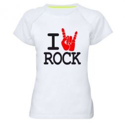 Женская футболка для спорта I love rock - PrintSalon