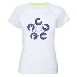 Жіноча футболка для спорту Камінь, ножиці, папір, ящірка, спок - PrintSalon
