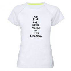 Женская футболка для спорта KEEP CALM and HUG A PANDA - PrintSalon
