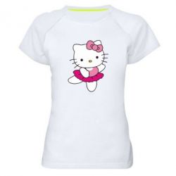 Женская футболка для спорта Kitty балярина - PrintSalon