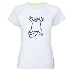 Женская футболка для спорта Кот-звезда - PrintSalon