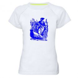 Женская футболка для спорта Козак у камишу - PrintSalon