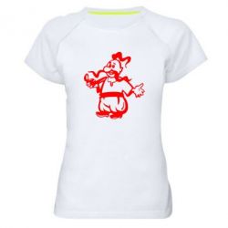 Женская футболка для спорта Козак з люлькою