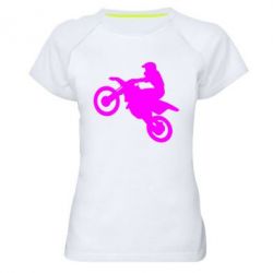 Женская футболка для спорта Кроссовый мотоцикл - PrintSalon