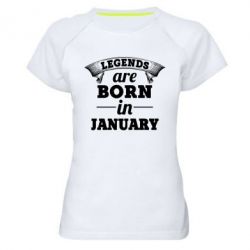 Женская футболка для спорта Legends are born in January - PrintSalon