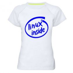 Женская футболка для спорта Linux Inside - PrintSalon