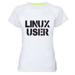 Женская футболка для спорта Linux User - PrintSalon