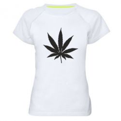 Женская футболка для спорта Листик марихуаны - PrintSalon