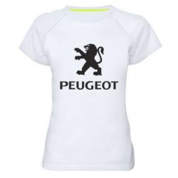 Женская футболка для спорта Логотип Peugeot - PrintSalon