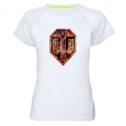 Жіноча футболка для спорту Логотип World Of Tanks "Розпечений метал" - PrintSalon