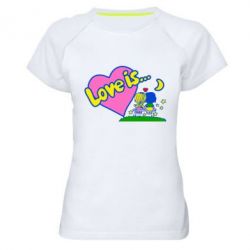 Женская футболка для спорта Love is... - PrintSalon