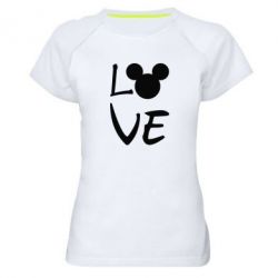 Женская футболка для спорта Love Mickey Mouse (male) - PrintSalon