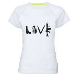 Женская футболка для спорта Love (weapon) - PrintSalon
