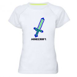 Женская футболка для спорта Меч Minecraft - PrintSalon