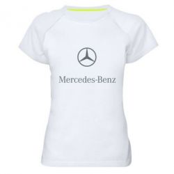 Женская футболка для спорта Mercedes Benz logo - PrintSalon