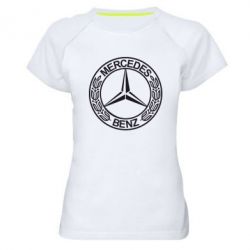 Женская футболка для спорта Mercedes Logo - PrintSalon