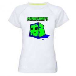 Женская футболка для спорта Minecraft Head - PrintSalon