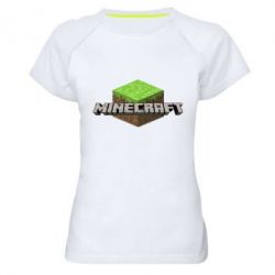 Женская футболка для спорта Minecraft Land - PrintSalon