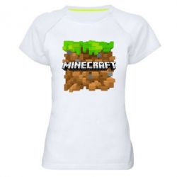 Жіноча футболка для спорту Minecraft Main Logo - PrintSalon