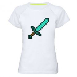 Женская футболка для спорта Minecraft меч - PrintSalon