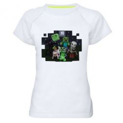 Женская футболка для спорта Minecraft Party - PrintSalon