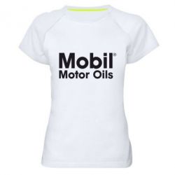 Женская футболка для спорта Mobil Motor Oils - PrintSalon