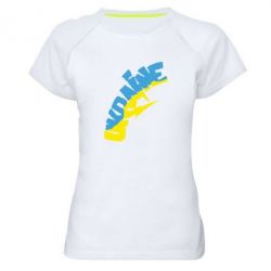 Женская футболка для спорта Напис UKRAINE - PrintSalon