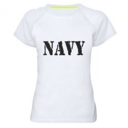 Женская футболка для спорта NAVY - PrintSalon