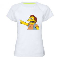 Женская футболка для спорта Нельсон Симпсон - PrintSalon