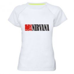 Женская футболка для спорта Nirvana смайл - PrintSalon