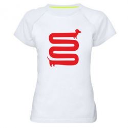 Женская футболка для спорта оооочень длинная такса - PrintSalon