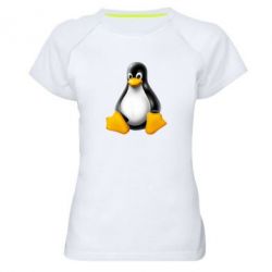 Женская футболка для спорта Пингвин Linux - PrintSalon