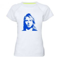 Женская футболка для спорта Портрет Курта Кобейна - PrintSalon