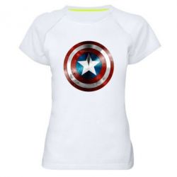 Женская футболка для спорта Потертый щит - PrintSalon