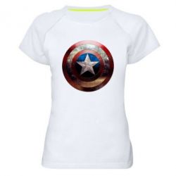 Жіноча футболка для спорту Потрісканий щит Капітана Америка - PrintSalon