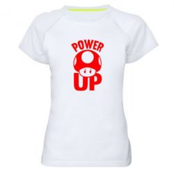 Жіноча футболка для спорту Power Up Маріо гриб - PrintSalon
