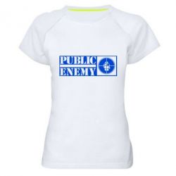 Женская футболка для спорта Public Enemy-PrintSalon Женская футболка для спорта Public Enemy