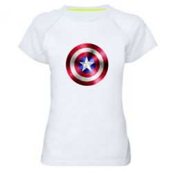Женская футболка для спорта Щит кэпа - PrintSalon