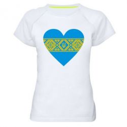 Жіноча футболка для спорту Серце України - PrintSalon