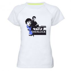 Женская футболка для спорта Sherlock (Шерлок Холмс) - PrintSalon
