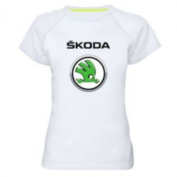 Женская футболка для спорта Skoda Logo 3D - PrintSalon