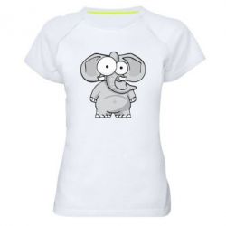 Женская футболка для спорта Слон глазастый - PrintSalon