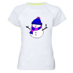 Женская футболка для спорта Снеговик - PrintSalon
