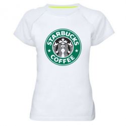 Женская футболка для спорта Starbucks Logo - PrintSalon