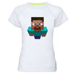 Женская футболка для спорта Steve from Minecraft - PrintSalon