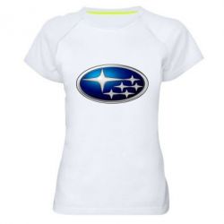 Женская футболка для спорта Subaru 3D Logo - PrintSalon