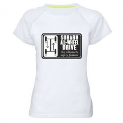 Женская футболка для спорта Subaru All-Wheel - PrintSalon