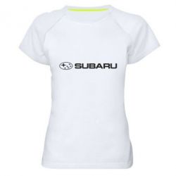 Женская футболка для спорта Subaru logo - PrintSalon